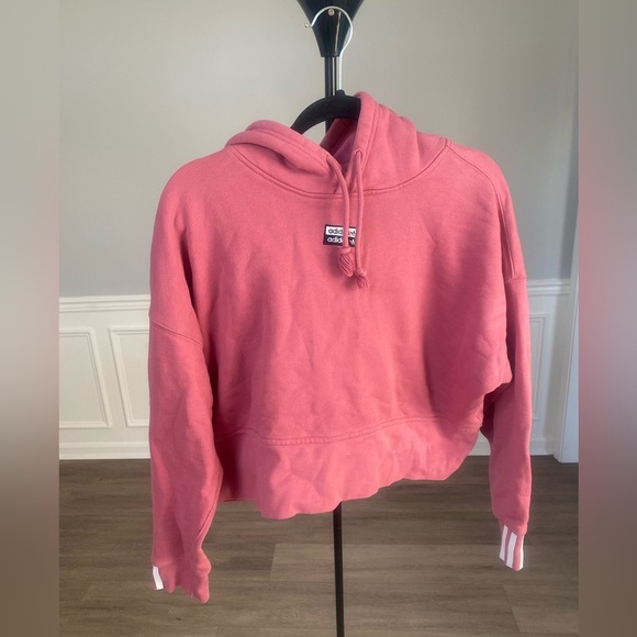 Adidas Originals‎ Pink Waist Length Cropped Hoodie - Picture 1 of 8